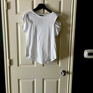 DKNY White Women's Top, working zippers Med. NWT. Never worn.